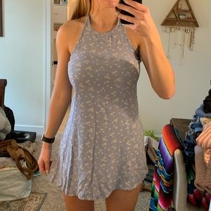 Light blue & daisy halter dress